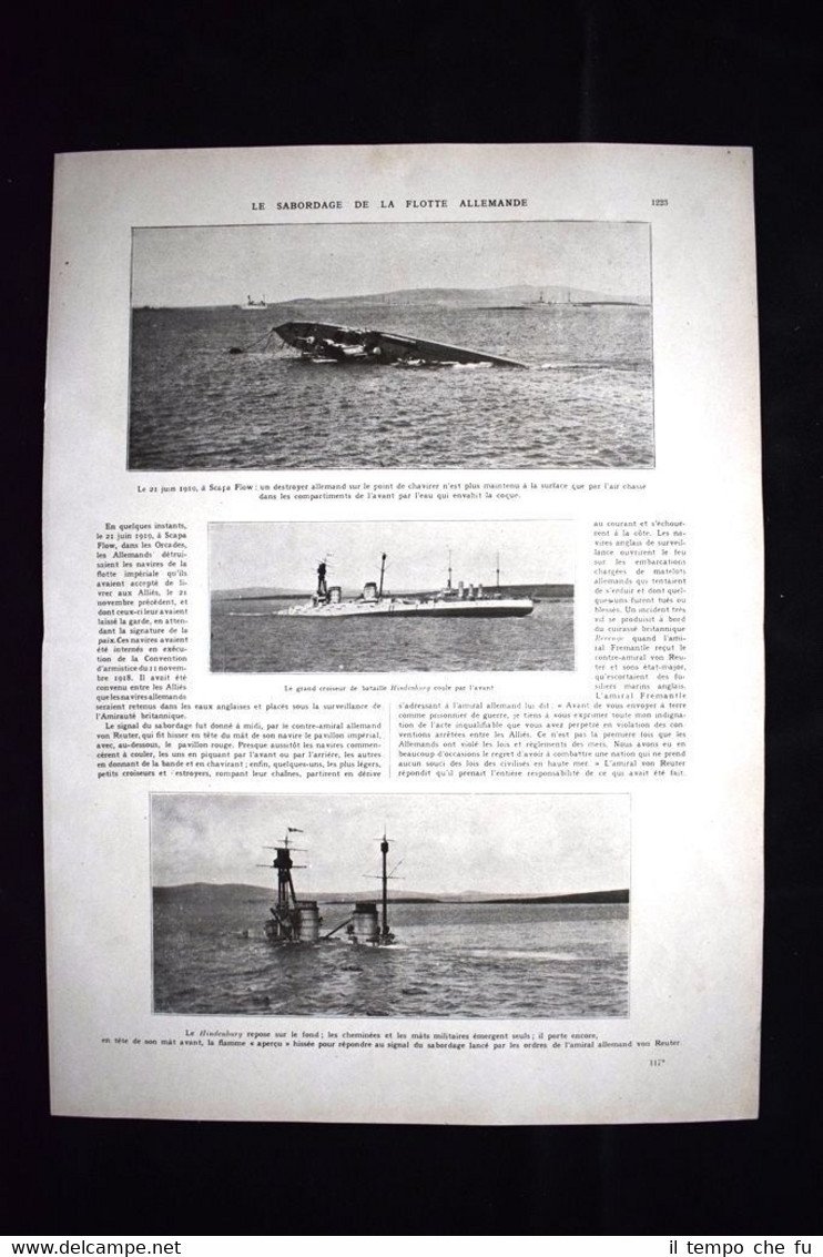 Sabordage de la flotte allemande Croiseur Hindenburg WW1 Guerra 1914 …