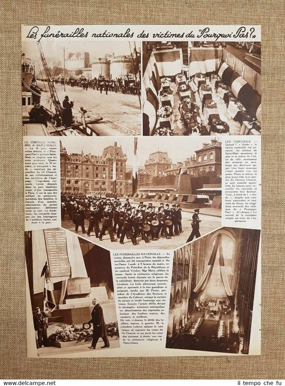 Saint Malo e Parigi 1936 Funerali vittime Pourquoi pas? Leopoldo III