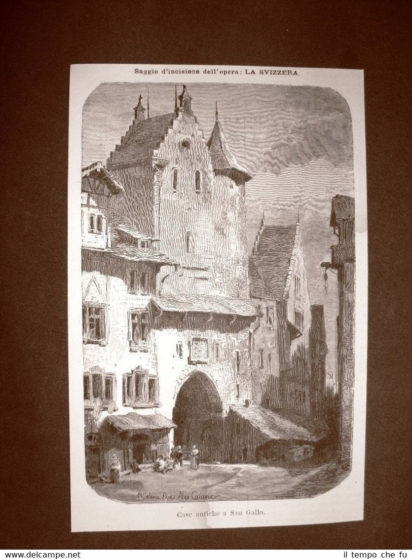 San Gallo nel 1876 Case antiche Svizzera