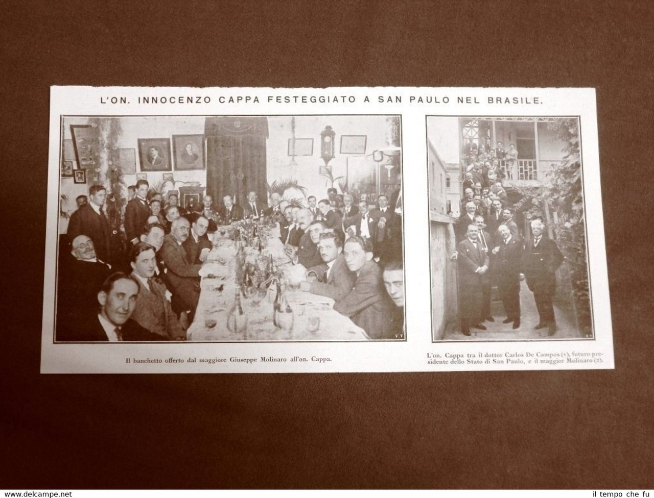 San Paolo del Brasile nel 1924 Festa Innocenzo Cappa Maggiore …