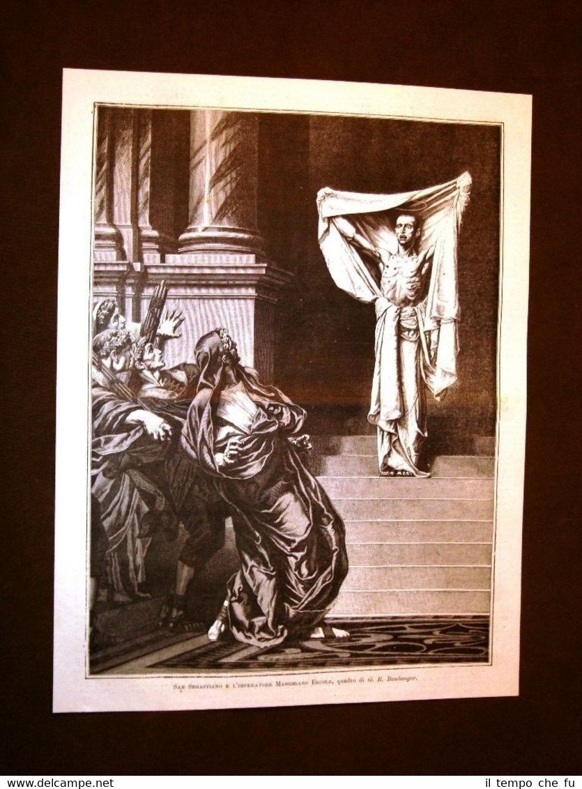 San Sebastiano e l'Imperatore Massimiliano Ercole Quadro di G.R. Boulanger …