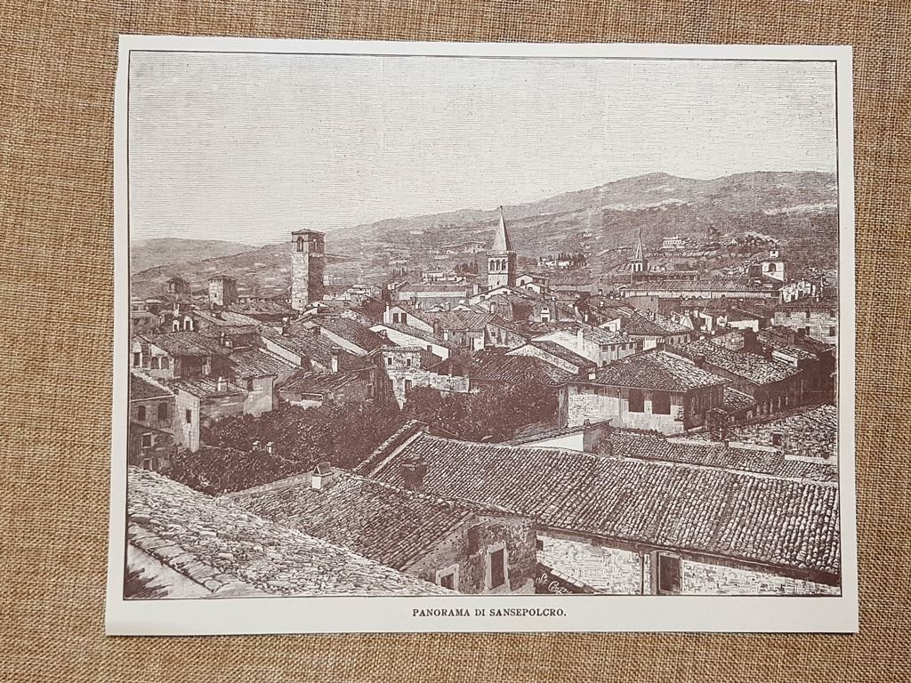 Sansepolcro nell'800 Il panorama della città Arezzo Toscana | Immagine principale