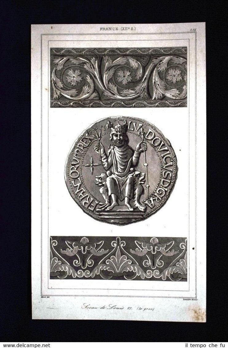 Sceau de Louis VI, Roi de France Incisione del 1850 …