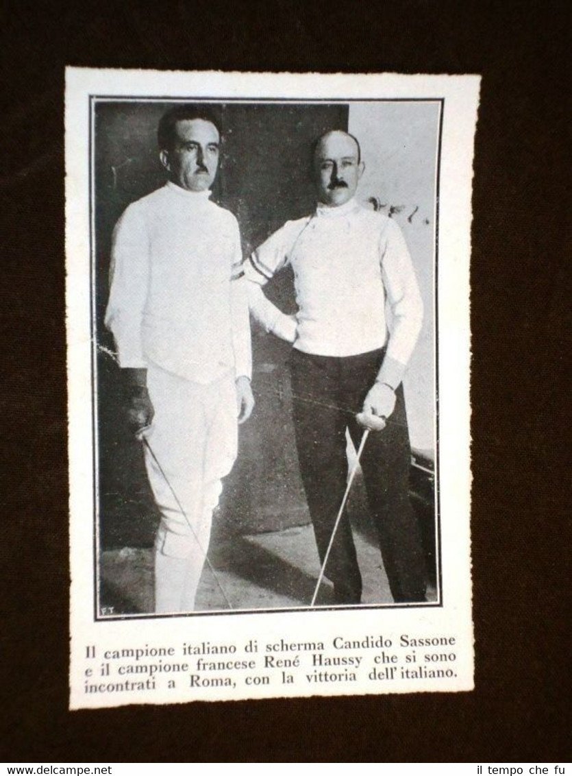 Scherma Roma nel 1924 Campione d'Italia Candido Sassone e di …