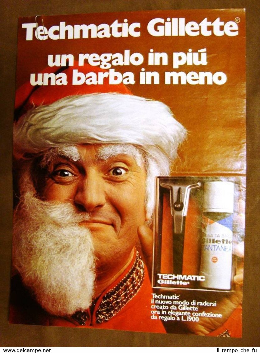 Schiuma da barba e rasoio Techmatic Gillette Pubblicità vintage anni …