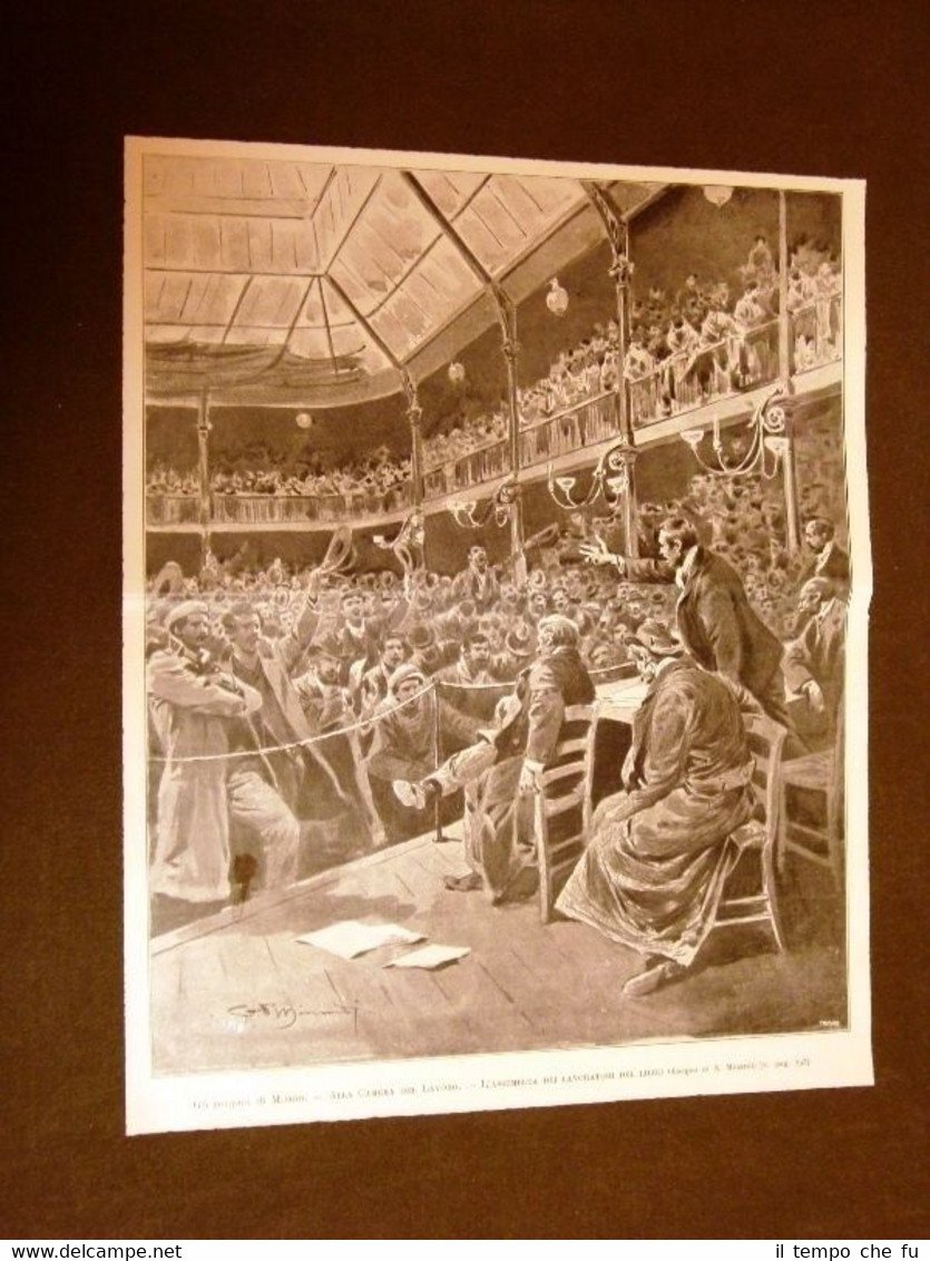 Sciopero a Milano nel 1901 Camera del lavoro Assemblea lavoratori …