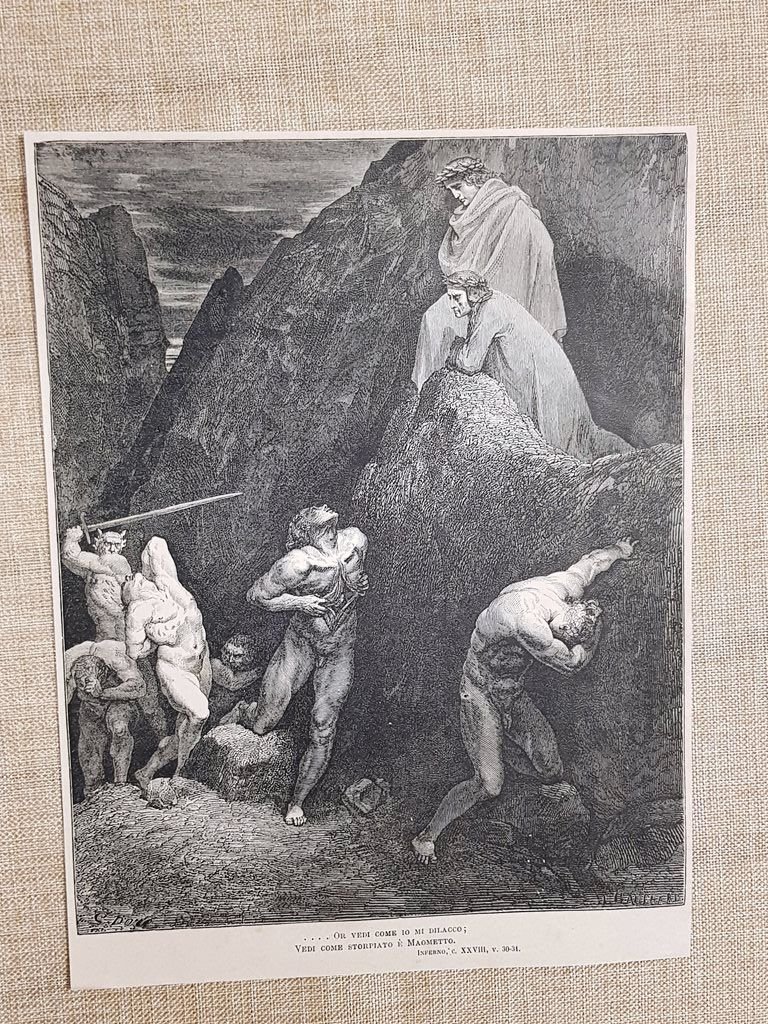 Scismatici Maometto e Alì Divina Commedia Inferno Incisione di Gustave …