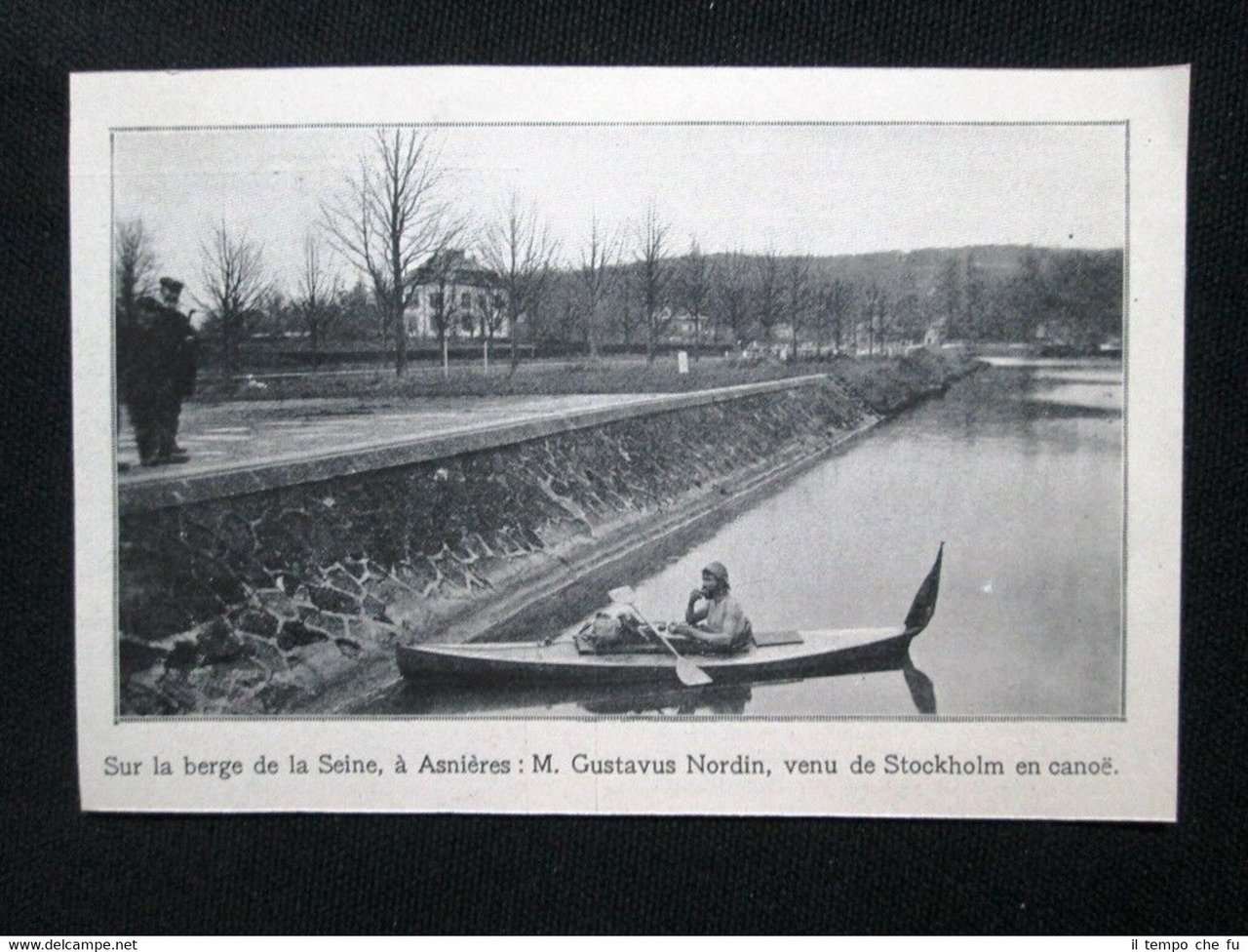 Senna, a Asnières: Gustavus Mordin, venuto da Stoccolma in canoa …