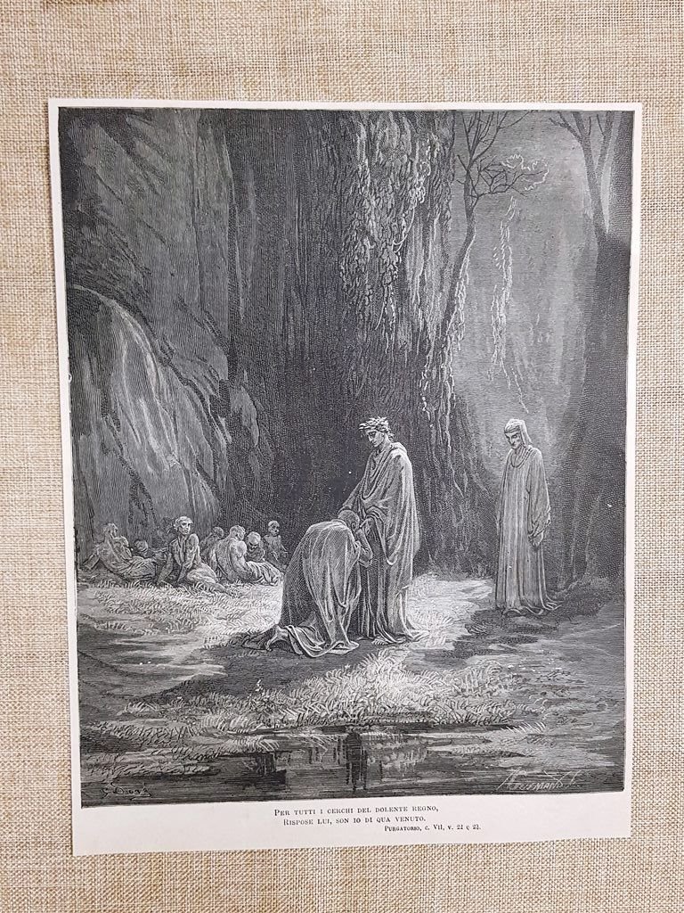 Sordello di Mantova Divina Commedia Purgatorio Incisione Gustave Doré del …
