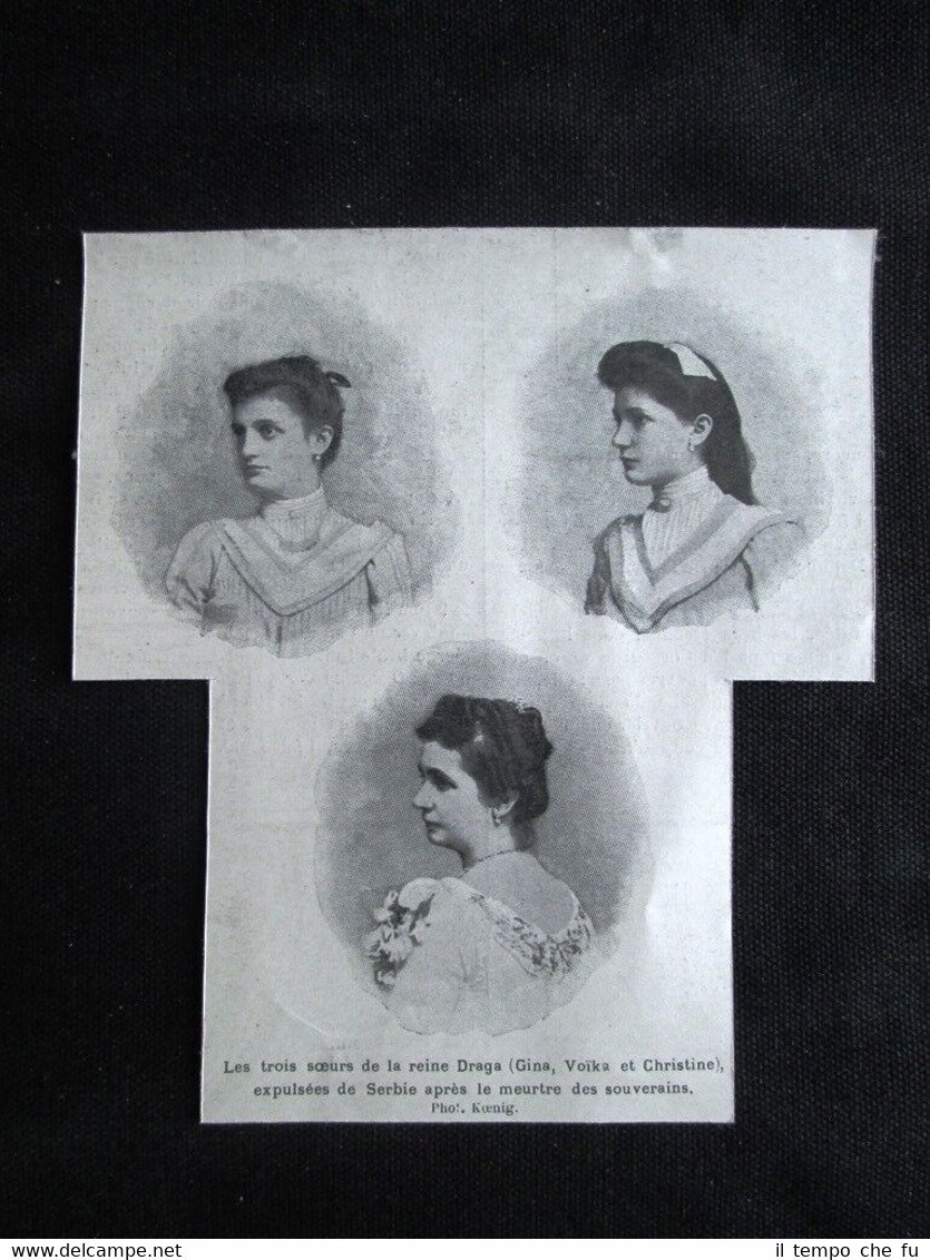Sorelle della regina Draga (Gina, Voika e Christine), Serbia Stampa … | Immagine principale