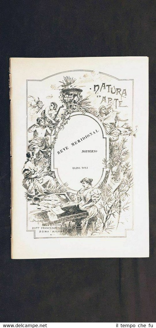 Spartito musicale del 1895 Reve meridional Notturno di Elisa Novi