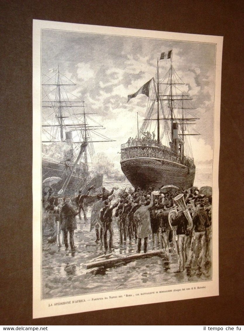 Spedizione Africa nel 1887 Napoli Partenza dei Bersaglieri sulla nave …