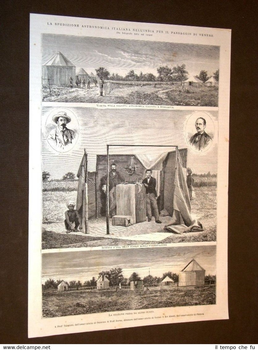 Spedizione astronomica in India nel 1875 Passaggio Venere Prof.Tacchini e …