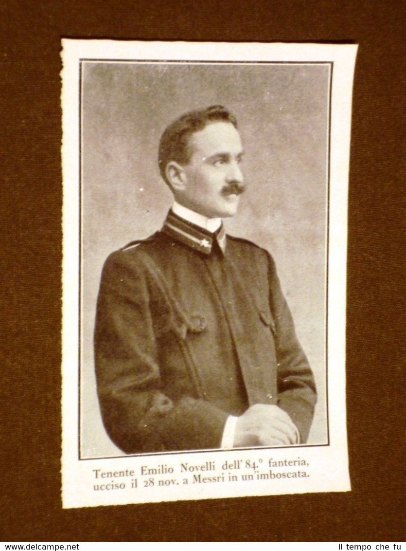 Spedizione d'Italia in Libia nel 1911 Tenente Emilio Novelli Morto …