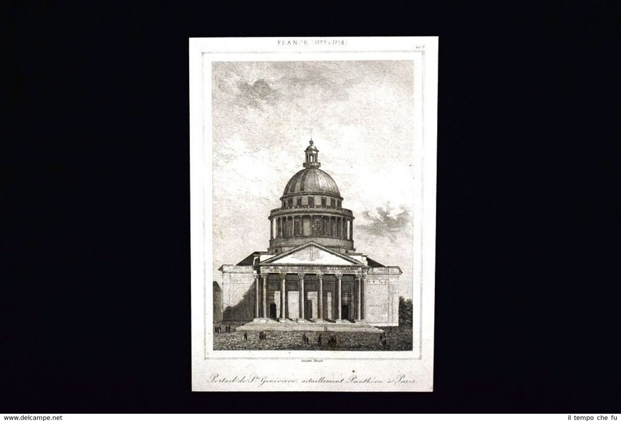St. Genevieve à Paris, France Incisione del 1850 L'Univers pittoresque