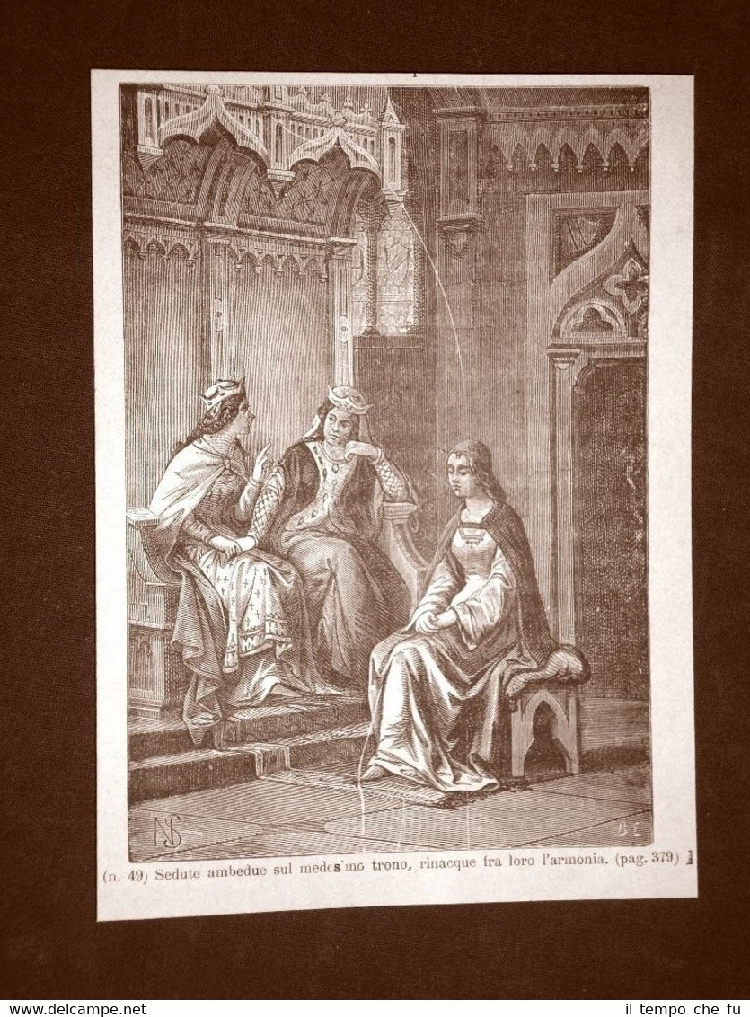 Stampa del 1888 Storia di Roma, Zoe III e Teodora …