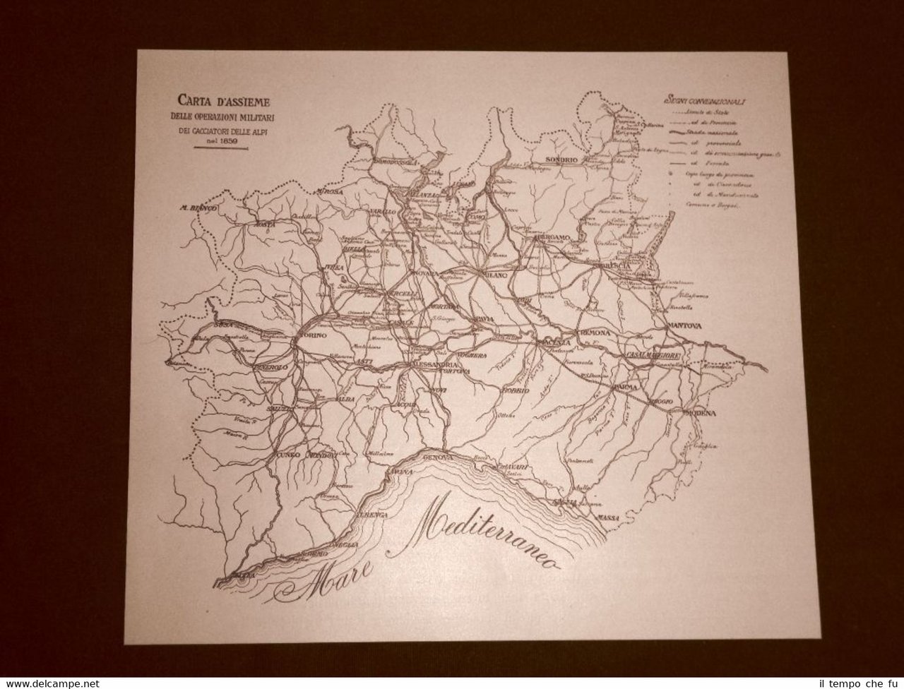 Stampa del 1892 Carta delle operazioni militari Cacciatori delle Alpi … | Immagine principale