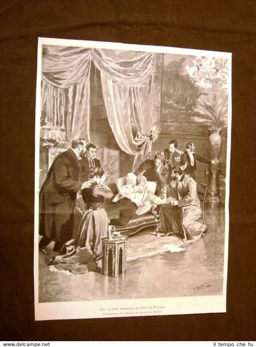 Stampa del 1899 Gli ultimi momenti di vita del Presidente …