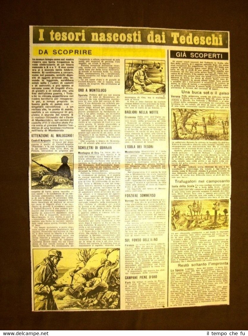 Stampa del 1951 I tesori nascosti dai Tedeschi nella seconda …