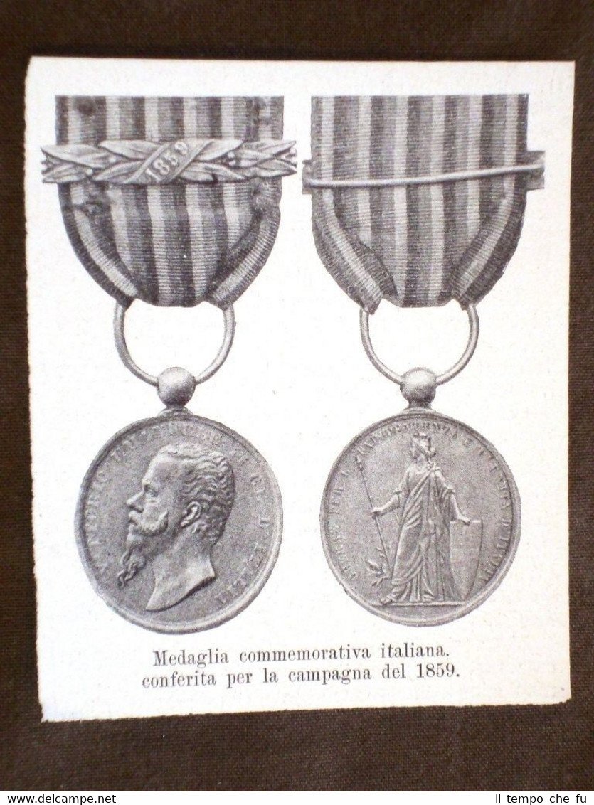 Stampa della Medaglia commemorativa d'Italia Campagna del 1859 in Italia