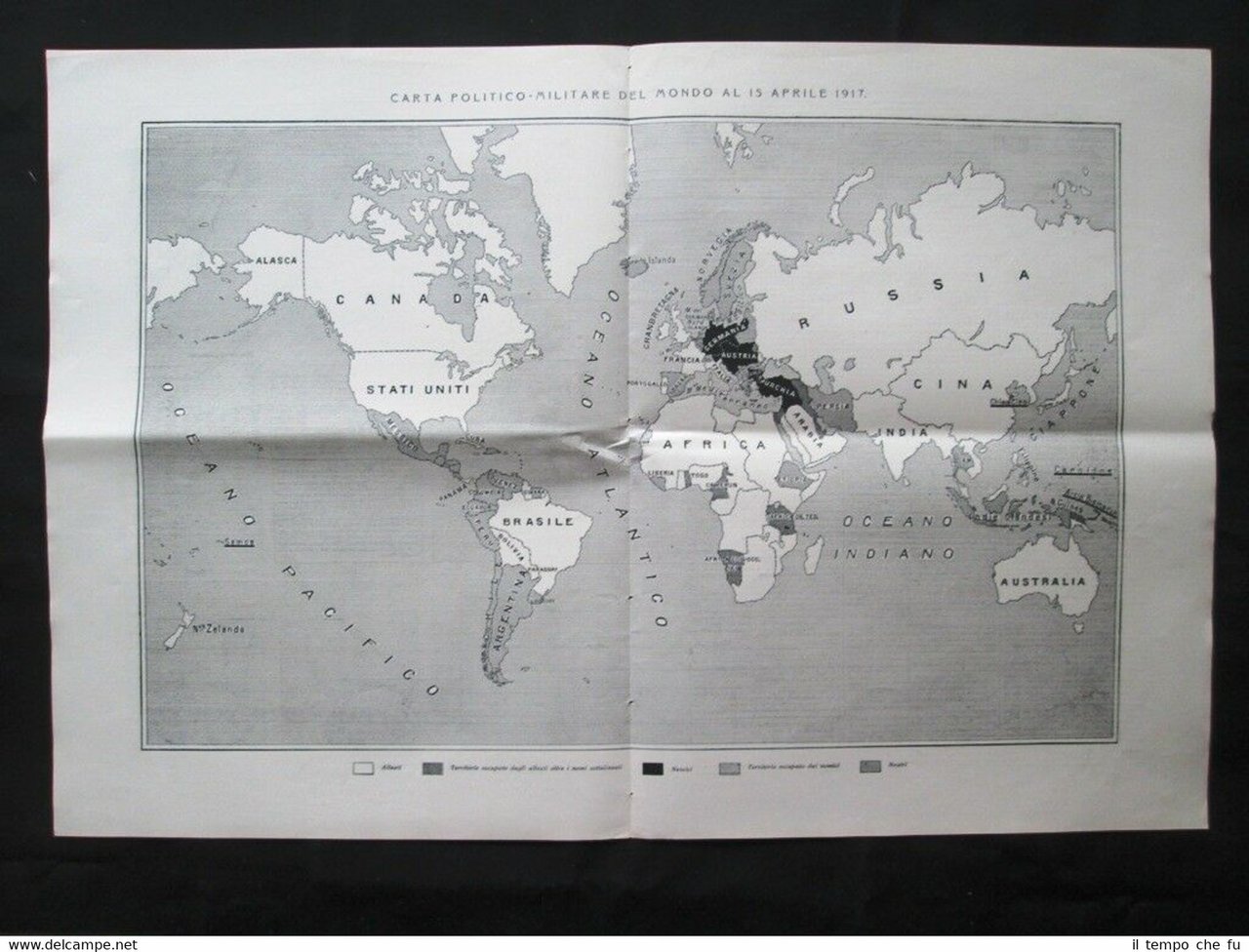 STAMPA ENORME! Carta Politico-Militare del mondo, 15 aprile 1917 Stampa … | Immagine principale