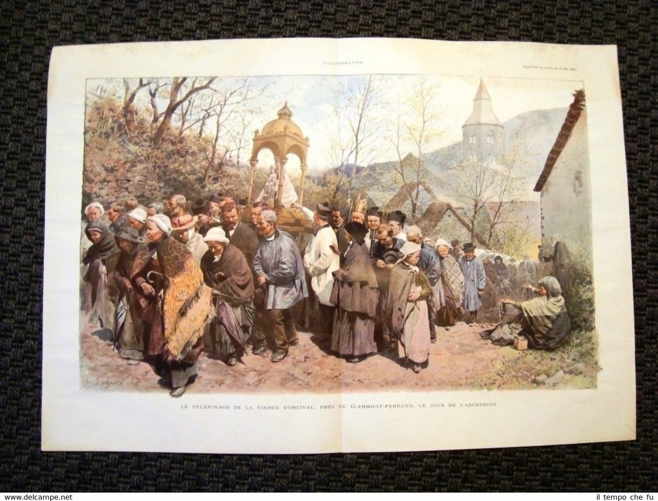 Stampa enorme del 1903 Processione e pellegrinaggio della Vergine di …