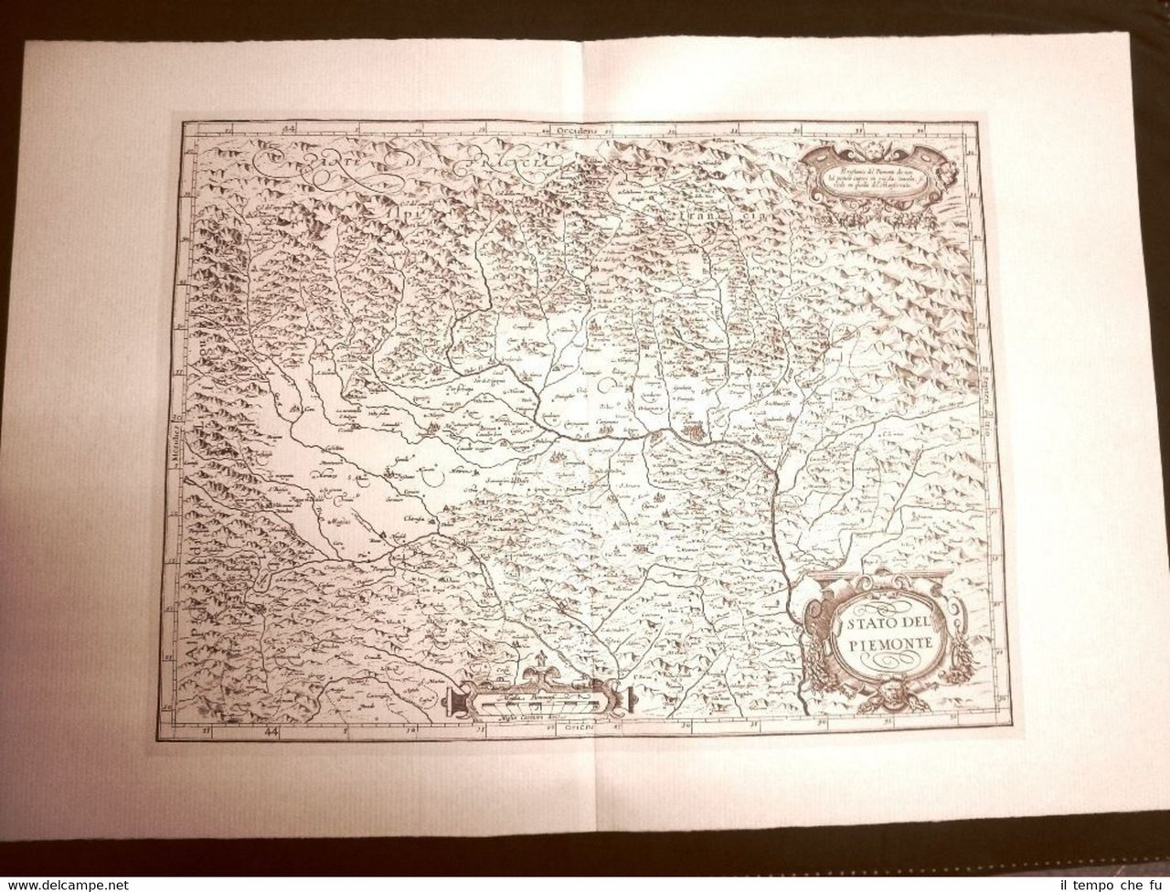 Stato di Piemonte G.Antonio Magini Maginus Atlante d'Italia 1620 Ristampa