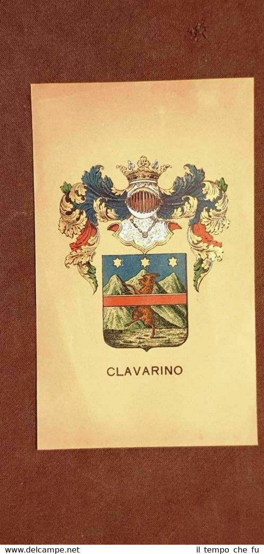 Stemma Clavarino Famiglia nobile Cromolitografia del 1880 Annuario nobiltà