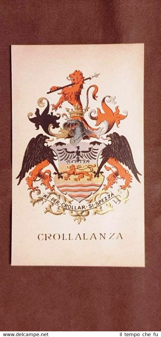 Stemma Crollalanza Famiglia nobile Cromolitografia del 1880 Annuario nobiltà