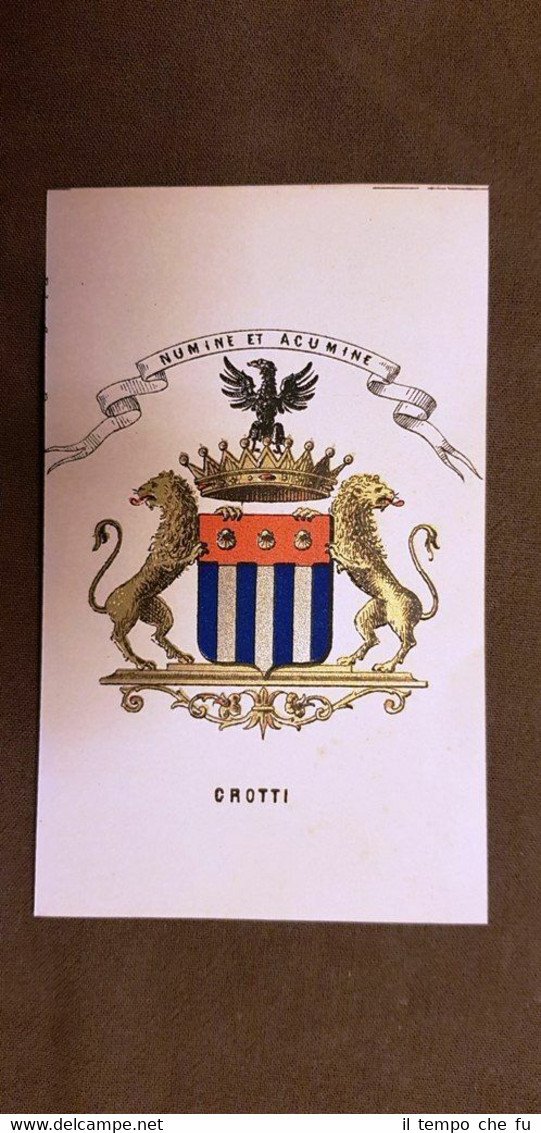 Stemma Crotti Famiglia nobile Cromolitografia del 1880 Annuario nobiltà