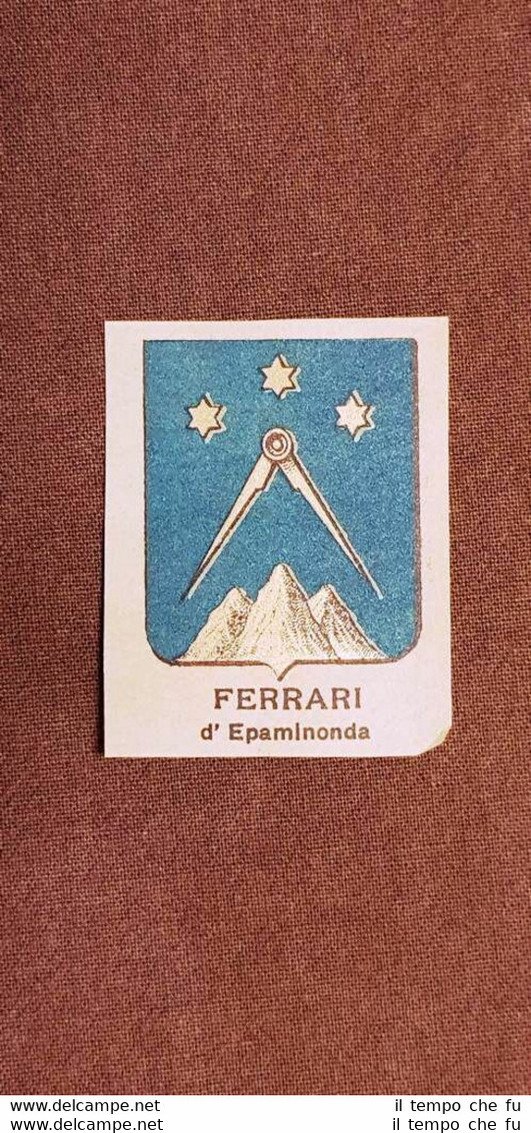 Stemma Ferrari d'Epaminonda Cromolitografia del 1880 Annuario della nobiltà