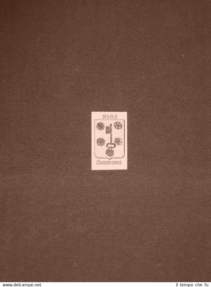 Stemma o blasone della città di Commines - Francia Anno …