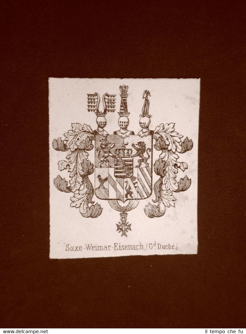 Stemma o blasone Granducato di Saxe Weimar Eisenach Anno 1865 …