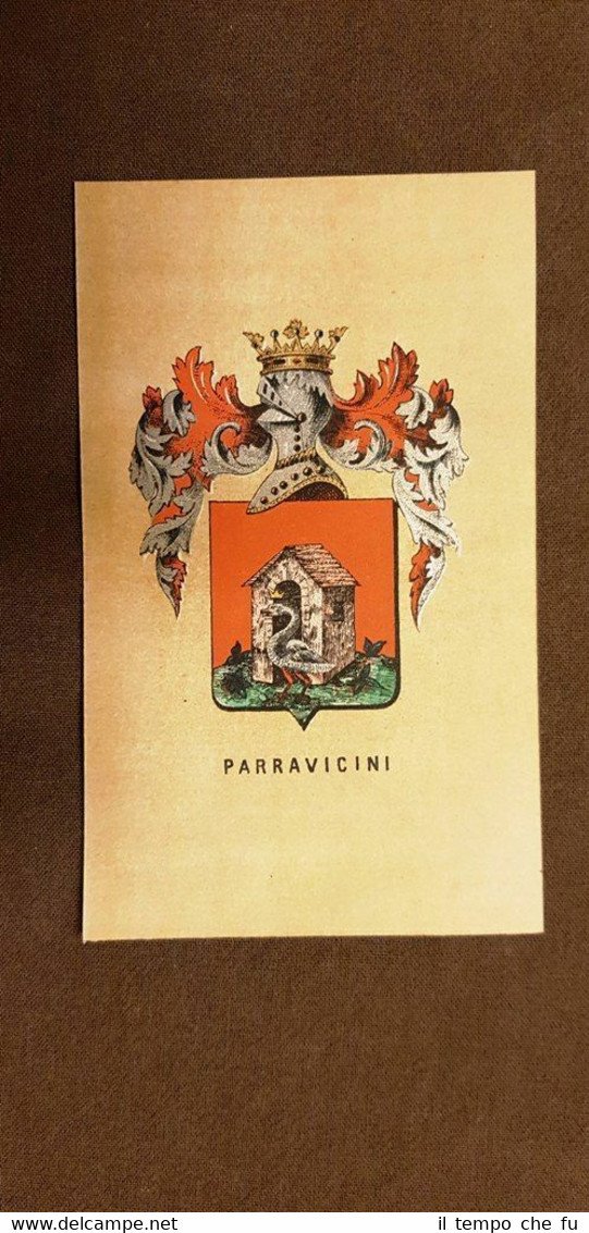 Stemma Parravicini Famiglia nobile Cromolitografia del 1880 Annuario nobiltà