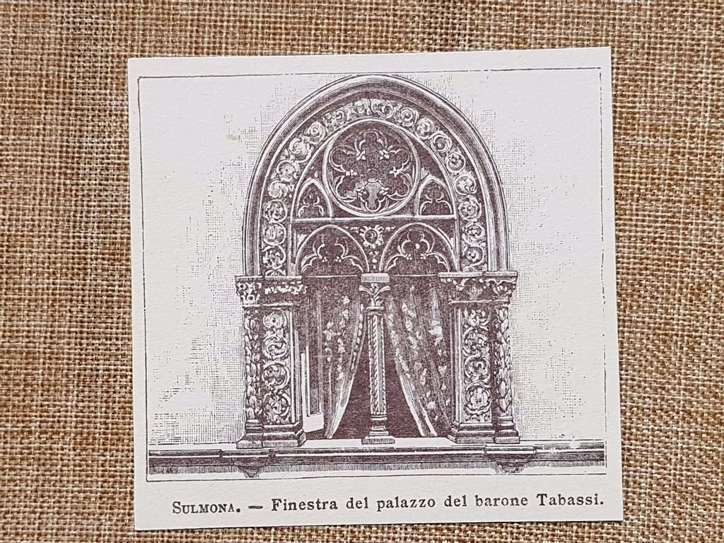 Sulmona nell'800 Finestra del Palazzo del Barone Tabassi Abruzzo