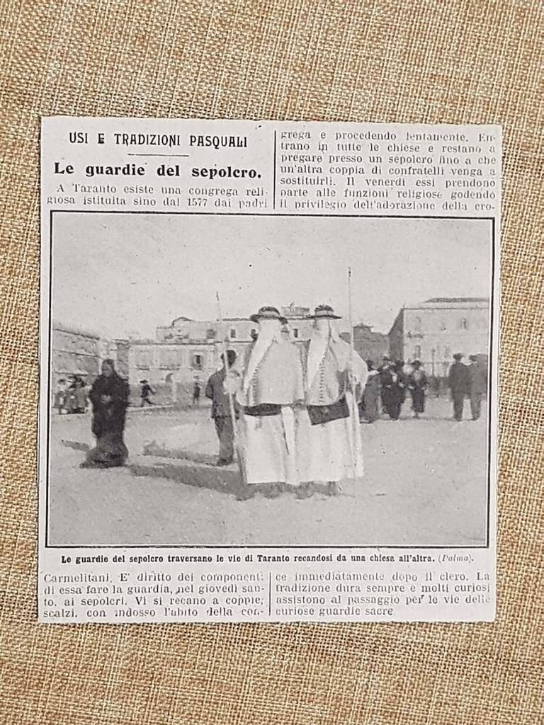 Taranto nel 1914 Tradizioni pasquali Le guardie del sepolcro Puglia | Immagine principale