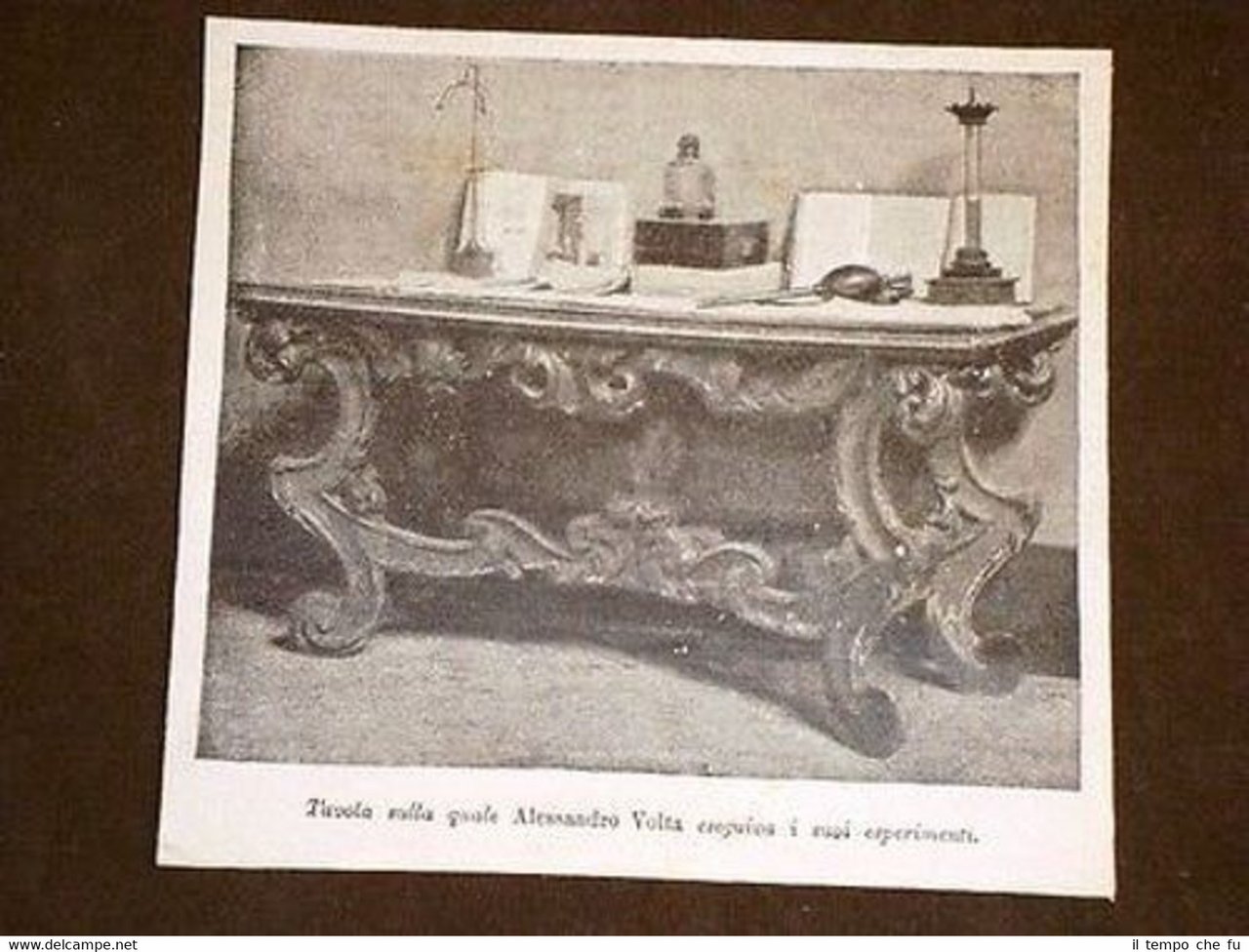 Tavolo sul quale Alessandro Volta faceva esperimenti