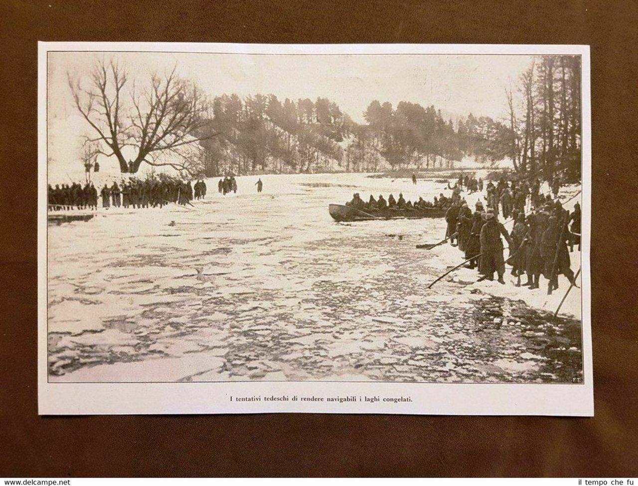 Tedeschi tentano di navigare laghi congelati nel 1915 WW1 Prima …
