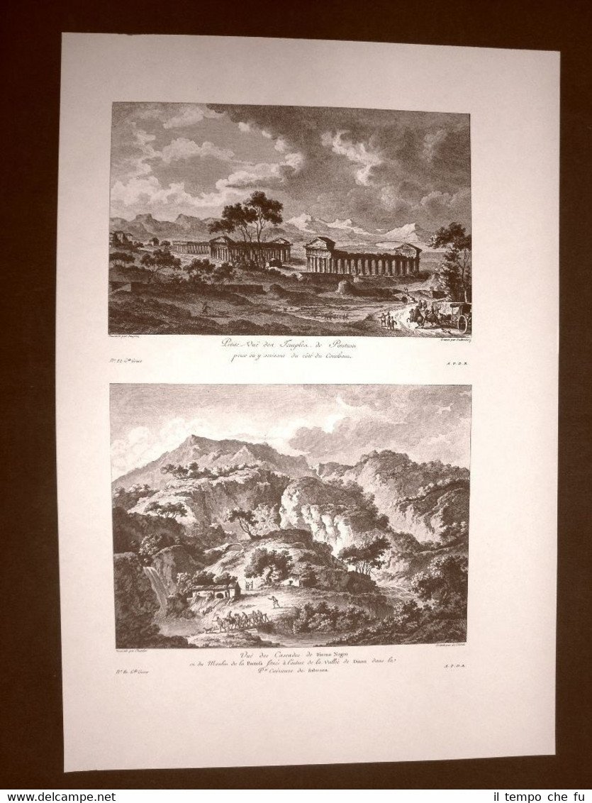 Tempio di Paestum e fiume Negro Pertosa Salerno Voyage Pittoresque …