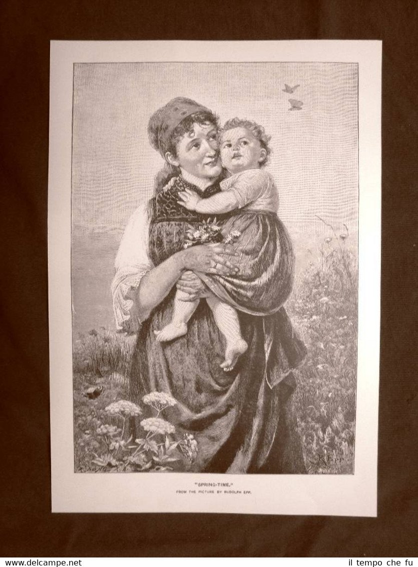Tempo di primavera Quadro di Rudolph Epp Stampa del 1888