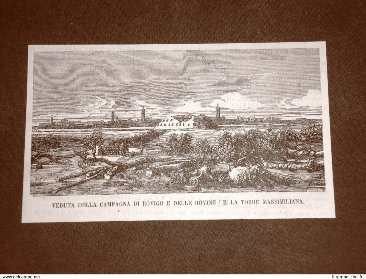 Terza guerra d'indipendenza Italia Rovigo nel 1866 Rovine Torre Massimiliana