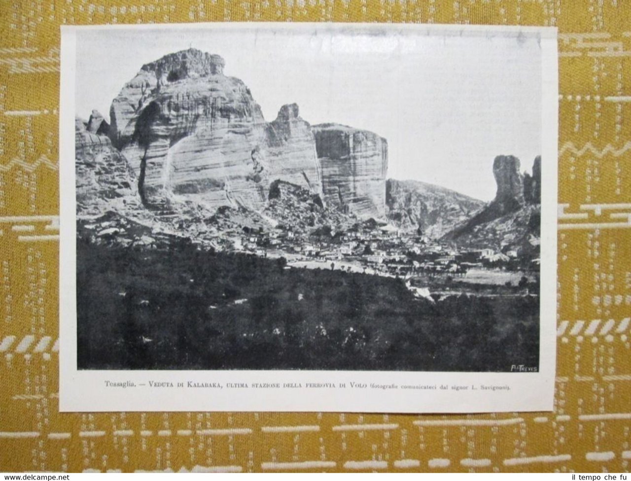 Tessaglia nel 1897: Veduta di Kalabaka, ultima stazione della ferrovia … | Immagine principale