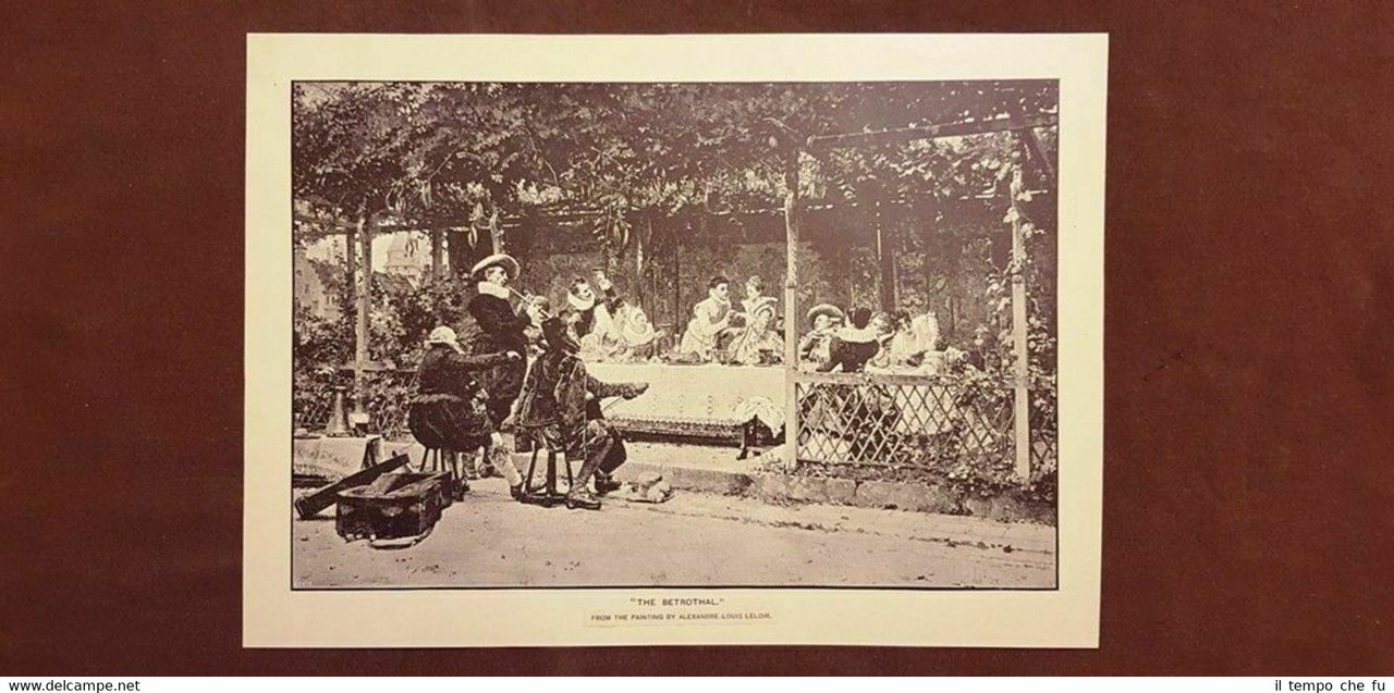 The betrothal o Il Fidanzamento Quadro di Alexander Louis Leloir …