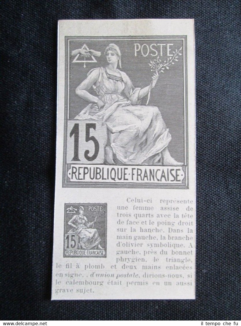 Timbro postale della Repubblica di Francia: 15 #1 Incisione del …