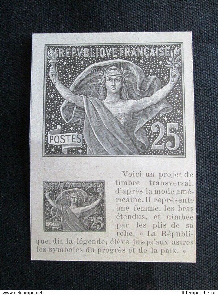 Timbro postale della Repubblica di Francia: 25 #3 Incisione del …