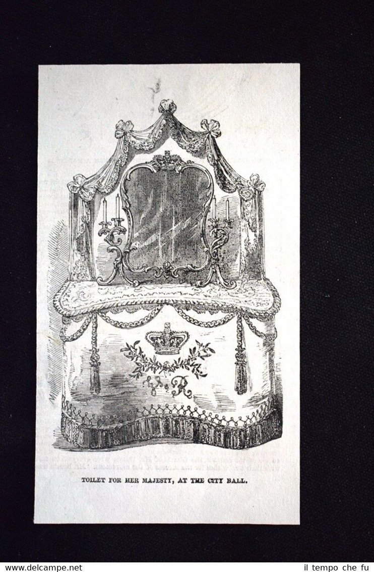 Toilette di sua Maestà, al Municipio Incisione del 1851