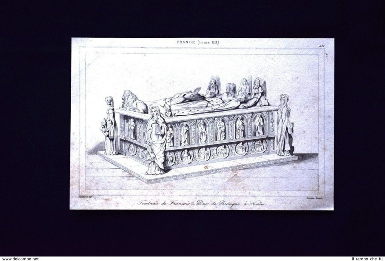 Tombeau de Francois II, Nantes, France Incisione del 1850 L'Univers …