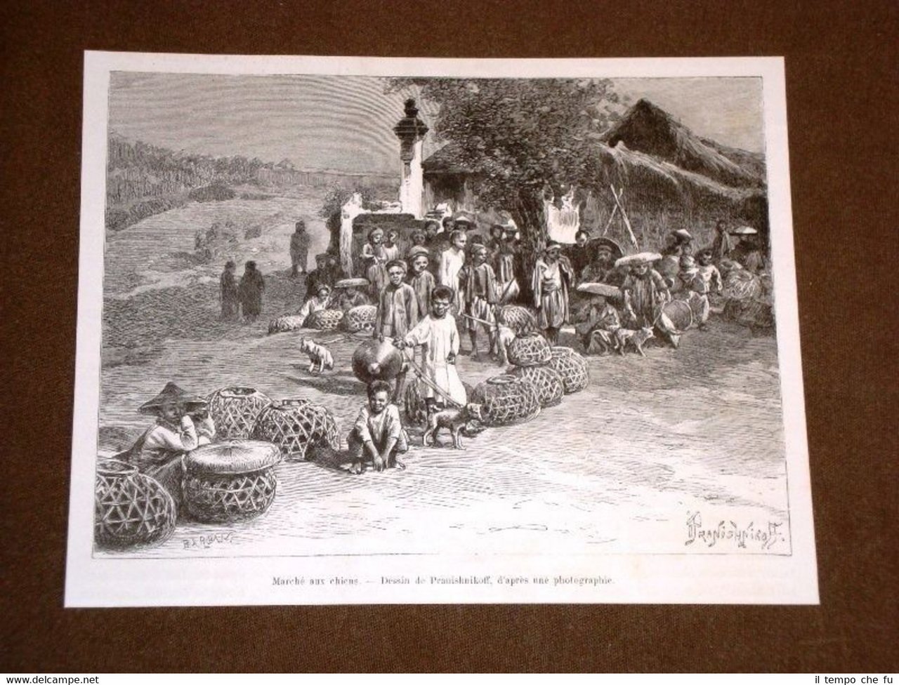 Tonkin o Tonchino en 1889 Marché aux chiens Vietnam | Immagine principale