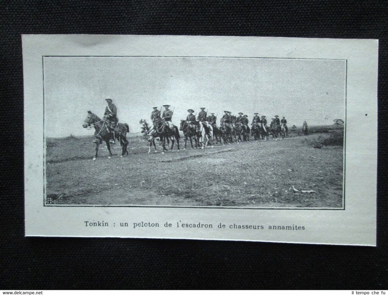 Tonkin: plotone dello squadrone di cacciatori annamiti Stampa del 1903
