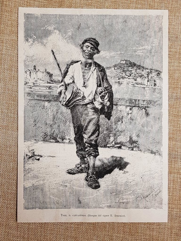 Tore, Il cantastorie Disegno di R. Armenise nel 1880